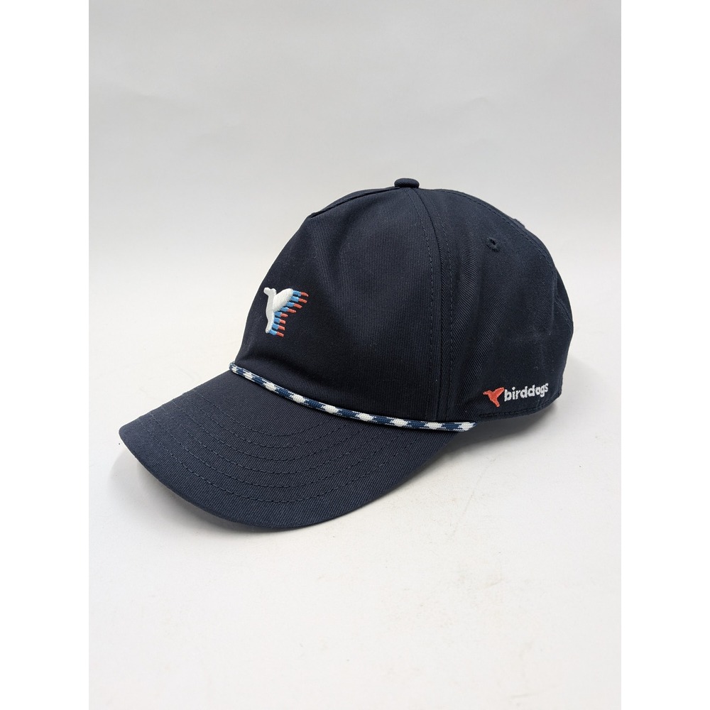 Birddogs Mens Navy Blue Rope Hat Embroidered Bird Logo Snapback Golf Cap